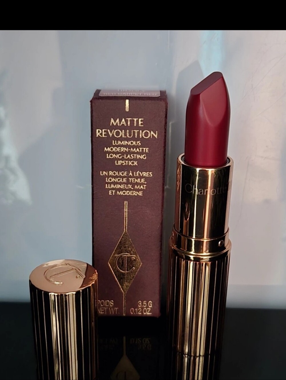 Charlotte Tilbury Matte Revolution Luminous Modern Lipstick Red Carpet RED NIB